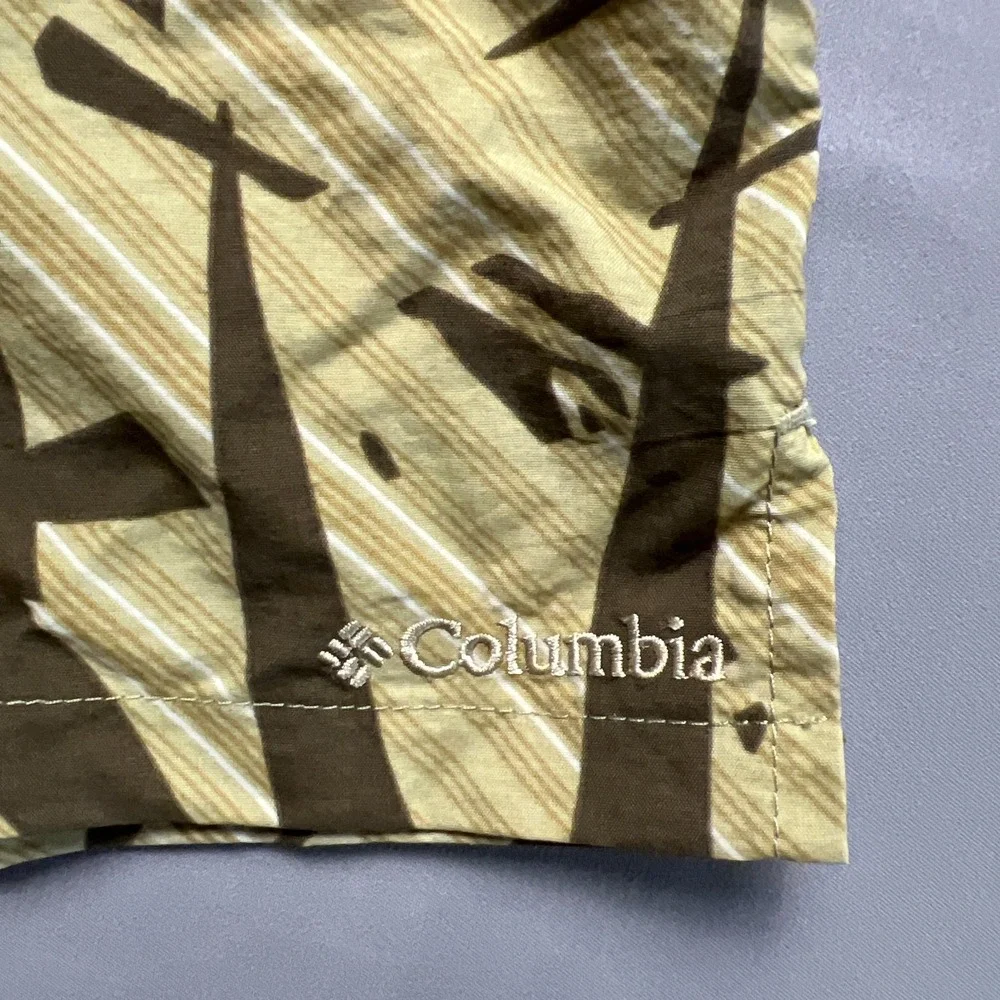 Columbia Swim Trunks Mens L Multicolor Nylon Tropical Print Mesh Lined Surfing